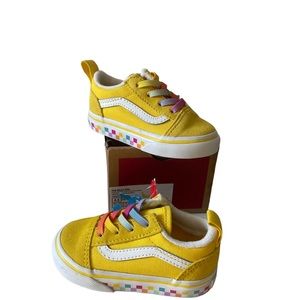 Vans old skool Elas toddler size 4.5 TD rainbow lace, brand new